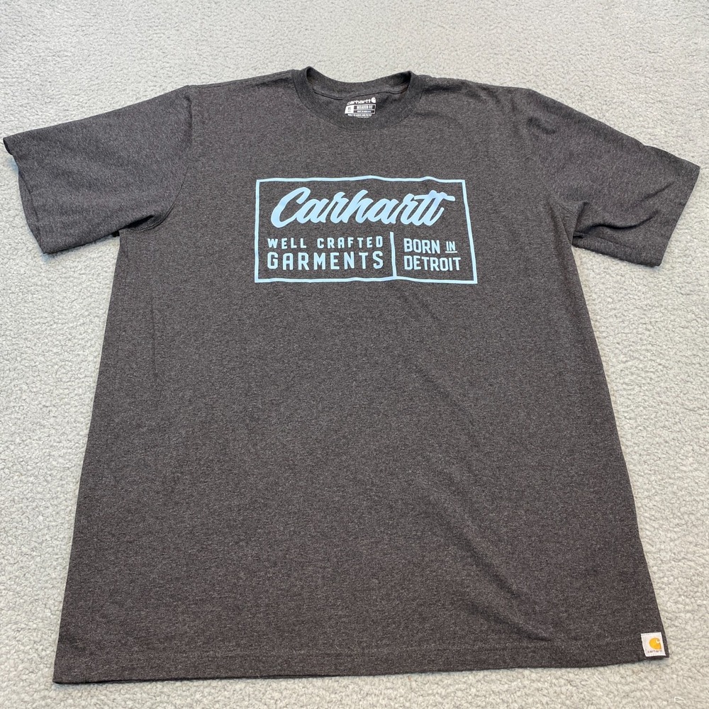 Carhartt Shirt XL Tall Gray Relaxed Fit Well Crafted Garments Born In‎ Detroit